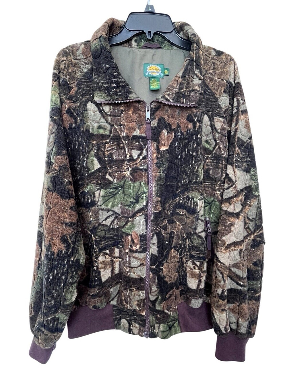 Cabela's Jacket Mens XL Camo Textured 3D Hunting Jacket Full Zip 3026.3